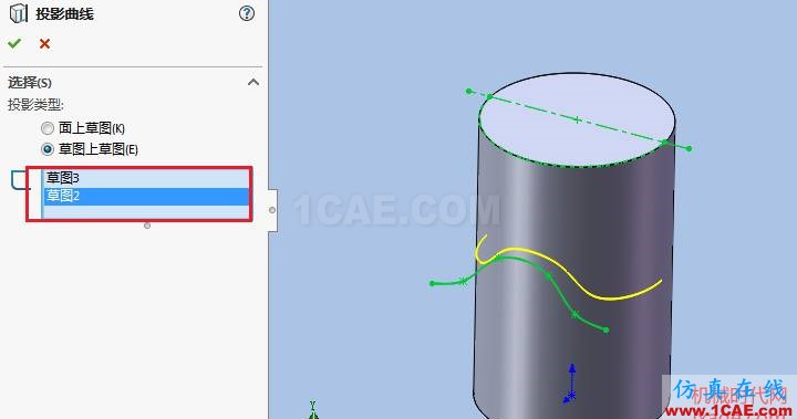 solidworks如何使用投影曲線？solidworks simulation培訓(xùn)教程圖片12