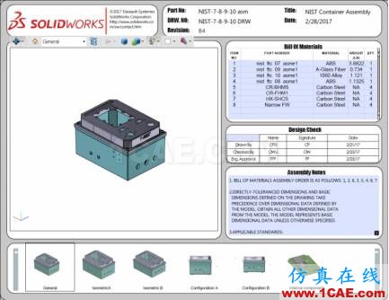 3D PDF樣本：國家標(biāo)準(zhǔn)與技術(shù)研究所（NIST）測試裝配體solidworks simulation學(xué)習(xí)資料圖片6